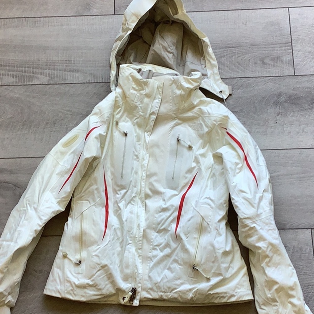 North Face white ski jacket